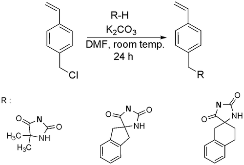 Figure 2. Scheme of the N-alkylation reaction leading to monomers.