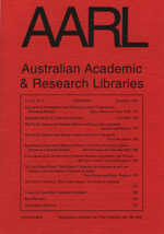 Cover image for Australian Academic & Research Libraries, Volume 26, Issue 4, 1995