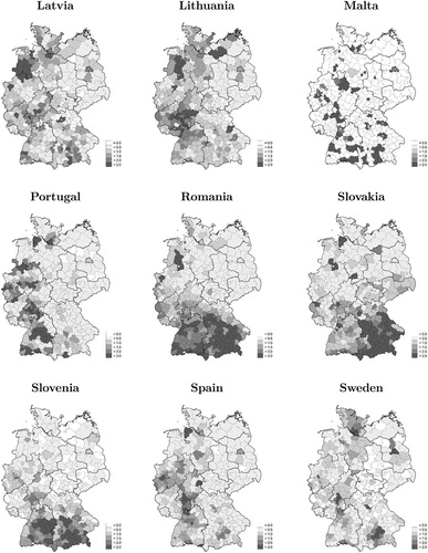 Figure 3. Representation of workers from European countries II.