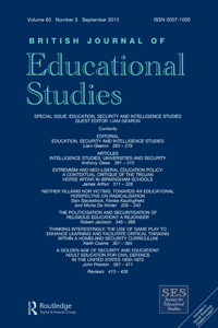 Cover image for British Journal of Educational Studies, Volume 63, Issue 3, 2015