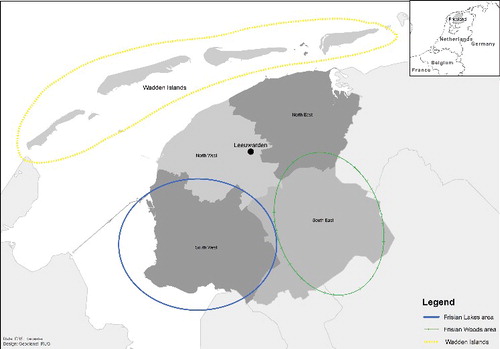 Figure 2. Tourism areas and policy regions in Friesland.