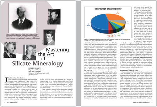 “Mastering the Art of Silicate Mineralogy,” by Peter J. Heaney, chosen by Friends of Mineralogy as Best Article in Rocks & Minerals in 2023 (January/February issue, pages 8–25).
