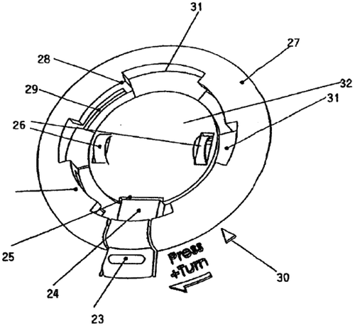 Figure 12. The bayonet fitting of adapter patent no. US 6942508.