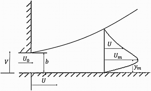 Figure 2. The schematic configuration of a planar wall jet.