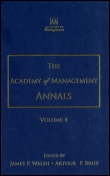 Cover image for The Academy of Management Annals, Volume 1, Issue 1, 2007