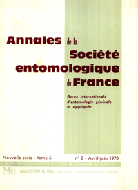 Cover image for Annales de la Société entomologique de France (N.S.), Volume 6, Issue 2, 1970