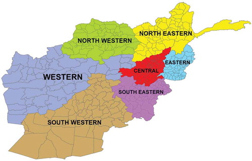 FIGURE 1 Regions of Afghanistan.