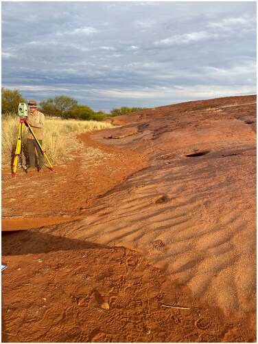 Figure 1. Intensive grinding station overlain by cultural deposits near the Ashburton River, Western Australia.