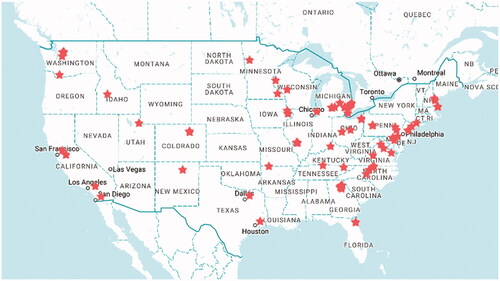 Figure 1. Welcoming cities and county governments.Source: Welcoming America, Citation2018.