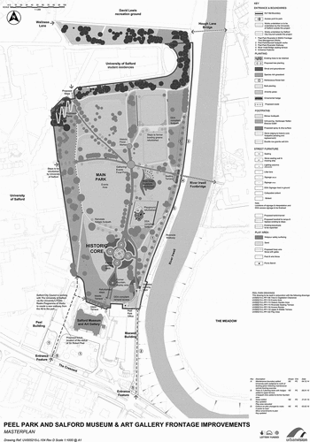 Figure 3. Master Plan showing improvements proposed to Peel Park as part of the refurbishment (Source: Urban Vision, Citation2015)