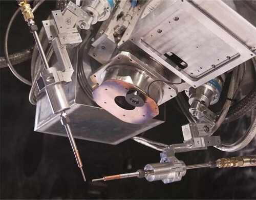 Figure 27. Wire fed electron beam additive manufacturing (EBAM) deposition tool (courtesy of Sciaky Inc.).