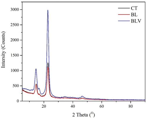 Figure 4. X-ray diffraction patterns of films.