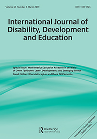 Cover image for International Journal of Disability, Development and Education, Volume 66, Issue 2, 2019