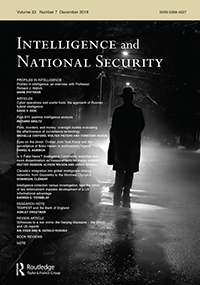 Cover image for Intelligence and National Security, Volume 33, Issue 7, 2018