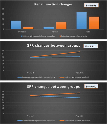 Figure 1. Functional outcomes in patients who underwent pyeloplasty in anomalous kidneys compared with others with non-anomalous kidneys