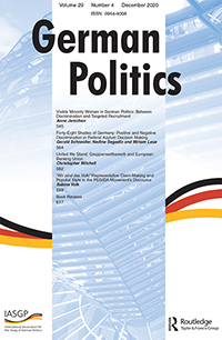 Cover image for German Politics, Volume 29, Issue 4, 2020