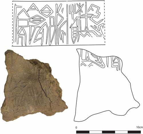 Figure 11. Early Dynastic I city seal impression from Fara, VA6361 (after Martin [Citation1988, no. 131], with authors’ additions).