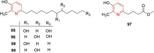 Figure 51 Neurogenically active pyridine alkaloids isolated from Senna and Cassia spp.