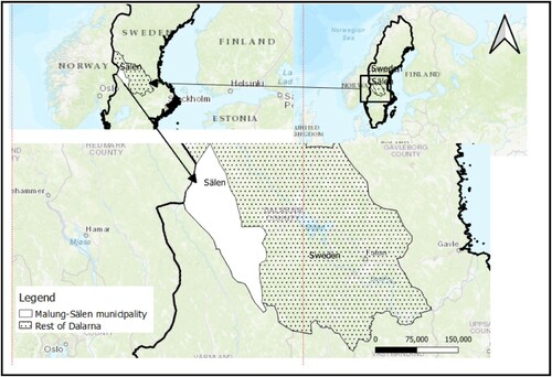 Figure 2. Sälen within Malung-Sälen municipality, Dalarna region, Sweden.