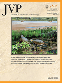 Cover image for Journal of Vertebrate Paleontology, Volume 39, Issue 4, 2019