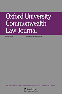 Cover image for Oxford University Commonwealth Law Journal, Volume 18, Issue 2, 2018