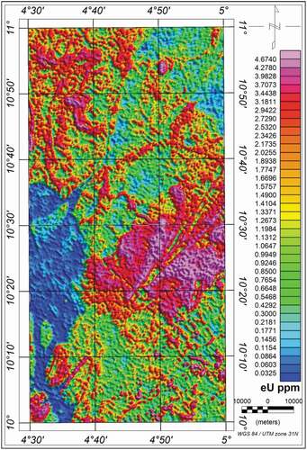 Figure 11. Uranium concentration map