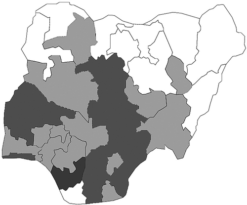 Figure 3: Posterior estimate of spatial pattern of unmet need for FP in Nigeria at 95% CI.