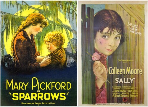 Figure 3. (a) and (b). Sparrows (1926) was exhibited in Singapore in early 1927, causing some controversy. Sally (1925) starring Colleen Moore screened at Singapore’s Victoria Theatre in July 1927. ‘The Cinema Bill,’ Malaya Tribune, 13 October, 1927, 8.