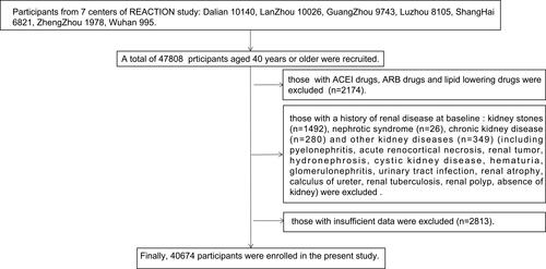 Figure 1 The flow chart describing the enrolment of the subjects in this study.Abbreviations: ACEI, angiotensin-converting enzyme inhibitor; ARB, angiotensin II receptor blocker.