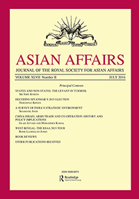 Cover image for Asian Affairs, Volume 47, Issue 2, 2016