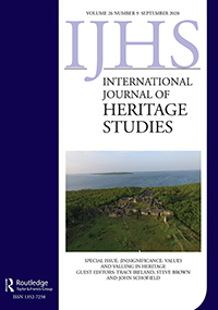 Cover image for International Journal of Heritage Studies, Volume 26, Issue 9, 2020