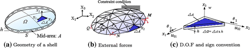 Fig. 1 Shell geometry assembled by infinitesimal flat surfaces.