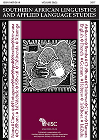 Cover image for Southern African Linguistics and Applied Language Studies, Volume 35, Issue 3, 2017
