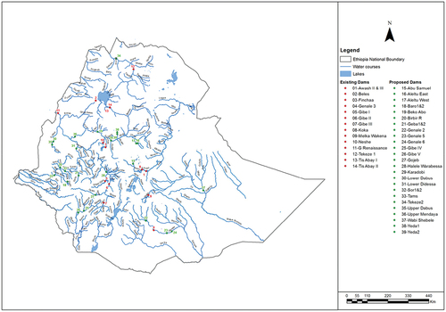 Figure 3. Existing and planned hydroelectric developments in Ethiopia (EEPCO Citation2013b).