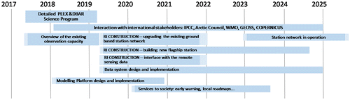 Figure 10. The tentative time frames for implementation the PEEX B&R agenda.