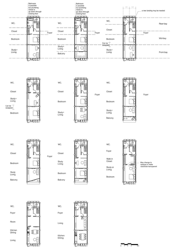 Figure 13. Possible plans for an upper floor of a private house