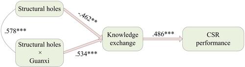 Figure 4 Hypothesis testing results **p<0.01, ***p<0.001.