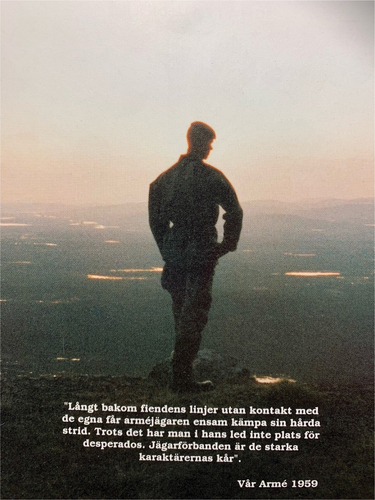 Figure 6. ‘Far behind the enemy lines, without contact with his own [troops], the army ranger must fight his tough fight alone. Despite this, there is no place for desperados in his rank. The ranger units are the corps of the strong characters’ (quote from Vår Armé (1959), unknown creator, Lapplands Jägare (Kiruna: Malmfältens Grafiska AB, Citation1993), 66.
