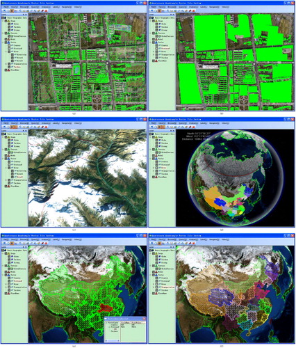 Figure 10. Renderings of organized global vector, terrain, and image data based on QQVTM.