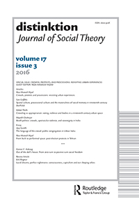 Cover image for Distinktion: Journal of Social Theory, Volume 17, Issue 3, 2016