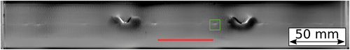 Figure 16. Phase image of the rail head measured with µ-bolometer camera and with a frame rate of 100 Hz.