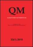 Cover image for Quaestiones Mathematicae, Volume 37, Issue 4, 2014