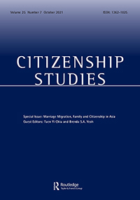 Cover image for Citizenship Studies, Volume 25, Issue 7, 2021