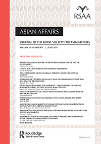 Cover image for Asian Affairs, Volume 52, Issue 2, 2021
