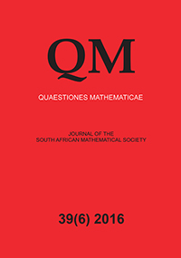 Cover image for Quaestiones Mathematicae, Volume 39, Issue 6, 2016