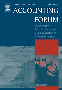 Cover image for Accounting Forum, Volume 29, Issue 1, 2005