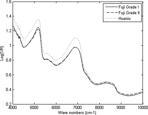 FIGURE 1 The average NIR spectra of apples.