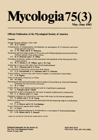 Cover image for Mycologia, Volume 75, Issue 3, 1983