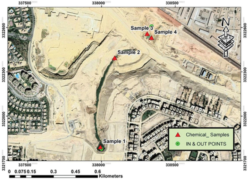 Figure 8. Locations of collected samples for chemical analysis.