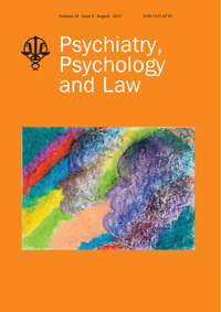 Cover image for Psychiatry, Psychology and Law, Volume 28, Issue 4, 2021